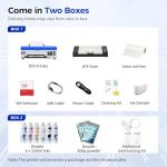 PUNEHOD A4 DTF Printer, L800 DTF Transfer Printing Machine, 8.3" Width Direct to Film Printer with White Ink Circulation, DIY Print for Dark and Light Clothing (A4+Oven+Double Consumable)
