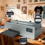 Fynqil A4 DTF Printer Transfer Printing Machine for DIY Print T-Shirts Apparel with White Ink Systems & Auto Cleaning (A4 Printer +Software + 5x250ml Ink + 1 Roll Film +250g Powder)