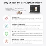 InkSonic XP600 DTF Printer Machine, A3 Apparel Printer Bundle with DTF Laptop, Easy Maintenance, High Speed Print, Commercial Garment Printing Machine, Direct to Film, Curing Oven, Heat Press, U13