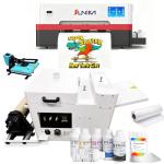 DTF Printer XP600 with White Ink Mixing System and Roll Feeder DTF Transfer Printer Machine Super Fast Speed Direct to Film Printer for T-Shirts Hoodies Textiles (Printer + Heat Press + Shaker Dryer)