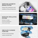 DTF Printer XP600 with White Ink Mixing System and Roll Feeder DTF Transfer Printer Machine Super Fast Speed Direct to Film Printer for T-Shirts Hoodies Textiles (Printer + Heat Press + Shaker Dryer)