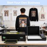 HIXSOP DTF Printer A3 F 1390 with Roll Feeder, DTF Transfer Printing Machine with White Ink Circulation System and Semi-Automatic Cleaning for DIY T Shirt Printing (Printer+Ink+Film+Software)