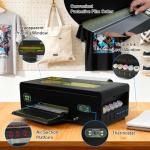 HIXSOP DTF Printer A3 F 1390 with Roll Feeder, DTF Transfer Printing Machine with White Ink Circulation System and Semi-Automatic Cleaning for DIY T Shirt Printing (Printer+Ink+Film+Software)