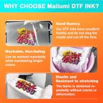 Mailumi DTF Ink Premium Pro Bundle for T-Shirts & Apparel, High Opacity White & Color Set, Universal for DTF Printers, Includes User Guide