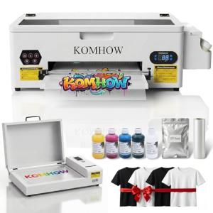 KOMHOW DTF Printer - L1800 A3 DTF Transfer Printing Machine, Direct to Film Printer with Security Software, DIY Print for Clothing and Multiple Fabrics (Includes Oven)