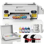 KOMHOW DTF Printer - L1800 A3 DTF Transfer Printing Machine, Direct to Film Printer with Security Software, DIY Print for Clothing and Multiple Fabrics (Includes Oven)