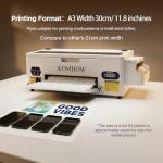 KOMHOW DTF Printer - L1800 A3 DTF Transfer Printing Machine, Direct to Film Printer with Security Software, DIY Print for Clothing and Multiple Fabrics (Includes Oven)