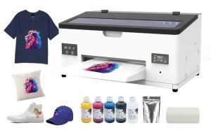 HIXSOP DTF Printer A3 L1800, Direct to Film Transfer Printing Machine with White Ink Circulation System and Semi-Automatic Cleaning for DIY T Shirt (Printer+Ink+Film+Software)