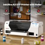 InkSonic XP600 DTF Printer Bundle, A3 Printing Machine with Automatic Curing, Pre-installed Laptop Combo, Powder Shaker & Dryer, DTF Transfer Machine with White Ink Circulation for T-Shirt Printing