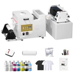 InkSonic Dual XP600 DTF Printer Bundles, 2 Heads XP600 DTF Printer Machine with Powder Shaker & Dryer, Automatic Maintenance and Curing, 13'' T-Shirt Maker, Direct to Film Transfer for Custom Printing