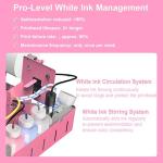 Haolic DTF Pink Printer XP600 for T-Shirt Printing 13-inch Transfer Printing Machine with White Ink Circulation Full Bundle for Small Business (Printer+A3 Oven+Roll Film+6x250ml Ink+Hot Melt Powder)