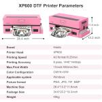Haolic DTF Pink Printer XP600 for T-Shirt Printing 13-inch Transfer Printing Machine with White Ink Circulation Full Bundle for Small Business (Printer+A3 Oven+Roll Film+6x250ml Ink+Hot Melt Powder)