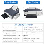 SHENGJINSH DTF Printer Machine, A4 XP600 T-Shirt Printing Machine with Double Printing Speed, 5760 * 1440dpi, White Ink Mixing System and Auto Cycle Cleaning, Direct to Film Printers