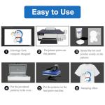 SHENGJINSH DTF Printer Machine, A4 XP600 T-Shirt Printing Machine with Double Printing Speed, 5760 * 1440dpi, White Ink Mixing System and Auto Cycle Cleaning, Direct to Film Printers