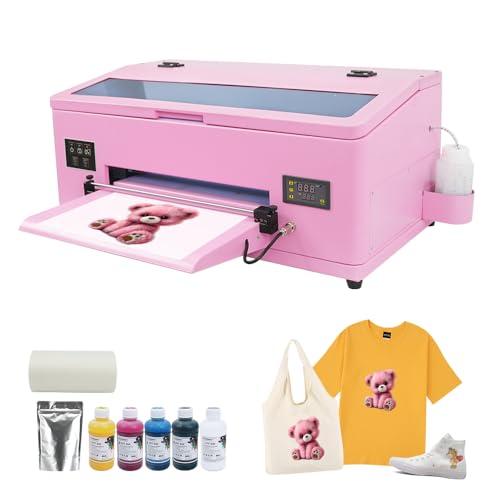 HIXSOP DTF Printer A3 F R1390 with Roll Feeder, Direct to Film Transfer Printing Machine with White Ink Circulation System and Semi-Automatic Cleaning for DIY T Shirt (Printer+Ink+Film+Software)