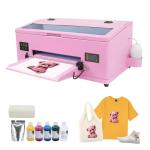 HIXSOP DTF Printer A3 F R1390 with Roll Feeder, Direct to Film Transfer Printing Machine with White Ink Circulation System and Semi-Automatic Cleaning for DIY T Shirt (Printer+Ink+Film+Software)