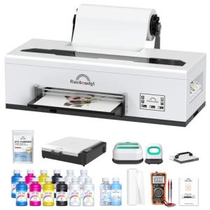 RAINBOWDGT R1390 DTF Printer, A3 T-Shirt Printing Machine with Oven and Heat Press Bundle, 13" DTF Apparel Printer, Direct to Film Heat Transfer, Suitable for Cotton, Denim, Canvas