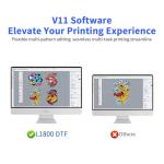 A3 L1800 DTF Printer with Oven, Apparel T-Shirt Printing Machine,High-Speed Transfer Print for Fabrics,13” Wide DTF Bundles,White Ink Circulation & Auto-Cleaning, 2-Year Free Ink