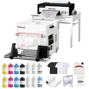 InkSonic XP600 DTF Printer with Powder Shaker and Dryer, A3+ DTF Printer Machine with Shaking Machine, Auto Cleaning, 2x Speed vs L1800/L805, T-Shirt Printing DTF Transfer Machine, Film Cutter, U13