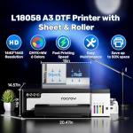 InkSonic XP600 DTF Printer with Powder Shaker and Dryer, A3+ DTF Printer Machine with Shaking Machine, Auto Cleaning, 2x Speed vs L1800/L805, T-Shirt Printing DTF Transfer Machine, Film Cutter, U13