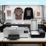 HIXSOP DTF Printer A4 L805 with Roll Feeder, Direct to Film Transfer Printing Machine with White Ink Circulation System and Semi-Automatic Cleaning for DIY T Shirt Printing (Printer+Ink+Film+Software)