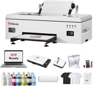 RocRow InkSonic L1800 DTF Printer, A3 DTF Transfer Machine for T-Shirt Printing, Direct to Film, White Ink Circulation System & Auto Clean, Built-in Heating, Multi-Material Compatible, E13