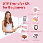 SUNIKA T-Shirt Printer Starter Kit, DTF Printer Starter Bundle for Beginners,1000g/35.3oz Hot Melt Powder with Plastic Spreader, 10Pcs Transfer Film, Heat Resistant Tape and Teflon Sheet, Easy to Use