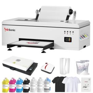 InkSonic R1390 DTF Printer Machine, A3 T-Shirt Printing Machine with Oven, 13" Format DTF Printer Bundles, Direct to Film Heat Transfer, White Ink Circulation, T-Shirt Maker for Clothes Design,1390