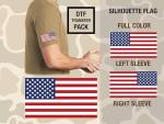 10 Pack American Flag DTF Heat Transfer, 3.25" x 1.75" Uniform USA Durable, Washable, and Perfect for Uniforms, Shirts, and Jerseys | Hot Peel | Made in America (RWB Left Sleeve)