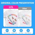 LCL 50 Sheets DTF Transfer Film Paper A4(8.4" x 11.7") Pretreat Sheets, PET Heat Transfer Paper for all DTF Printers Direct Print on T Shirts Textile