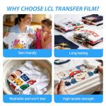 LCL 50 Sheets DTF Transfer Film Paper A4(8.4" x 11.7") Pretreat Sheets, PET Heat Transfer Paper for all DTF Printers Direct Print on T Shirts Textile