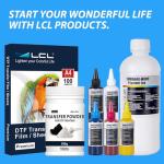 LCL 50 Sheets DTF Transfer Film Paper A4(8.4" x 11.7") Pretreat Sheets, PET Heat Transfer Paper for all DTF Printers Direct Print on T Shirts Textile