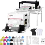 RocRow L8058 DTF Printer Machine with XP600 Printhead, Auto Cleaning for DIY & Custom Printing,White Ink Mixing, L8,A4 DTF Printer Bundle with Pre-Installed Laptop for DIY T Shirt Printing