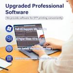 DTF A3 1390 Printer,DTF Transfer Printing Machine for DIY T-Shirt,with White Ink Circulation and Semi-Automatic Cleaning (A3 Printer +Software + 5x250ml Ink + 1 Roll Film +250g Powder)