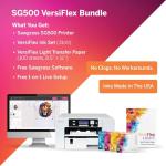Sawgrass SG500 VersiFlex Printer Bundle, Innovative Inks & Light Heat Transfer Paper Bundle - Soft-Touch Infusible Ink, 8.5x11 Paper - Professional Results on Untreated Fabric and Wood