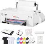 InkSonic E13A DTF Printer, L1800 DTF Printer Bundle with Heat Press, A3 DTF Transfer Machine for Custom T-Shirt Printing, White Ink Circulation, Film Cutter, One-Click Ink Setup