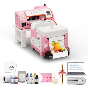 B btransfer A3 DTF Printer Bundle with Cutter Automatic Slef-Maintenance,Screen Touch Panel DTF Dryer Powder Shaker for Tshirt Heat Transfer Printing,(Printer+Laptop+Shaker+Bracket+Consumables)
