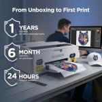 KOMHOW R1390 DTF Printer - A3 Tshirt Printing Machine, Direct to Film Heat Transfer Printer with White Ink Circulation System, DIY Print for Clothing(Includes Oven)