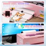 FAFAIR A3 DTF Printer with White Ink Mixing System & Auto Clean, L1800 DTF Printing Machine, High Speed Production DTF Printer Bundles for Apparel Shoes Hats, (L1800+Oven, Pink)