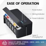 OFFNOVA CISS DTF White Ink Circulation System, Upgraded Extension CISS Ink Tube and Waste Ink Collector for ET8550 L805 DTF Printer (Black)