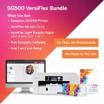 Sawgrass SG1000 VersiFlex Printer Bundle, Innovative Inks & Light Heat Transfer Paper Bundle - Soft-Touch Infusible Ink, 8.5x11 Paper - Professional Results on Untreated Fabric and Wood