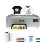 Fynqil A4 DTF Printer Transfer Printing Machine for DIY Print T-Shirts Apparel with White Ink Systems & Auto Cleaning (A4 Printer +Software + 5x250ml Ink + 1 Roll Film +250g Powder)