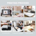 Fynqil A4 DTF Printer Transfer Printing Machine for DIY Print T-Shirts Apparel with White Ink Systems & Auto Cleaning (A4 Printer +Software + 5x250ml Ink + 1 Roll Film +250g Powder)