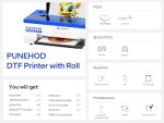 PUNEHOD L1800 DTF Printer with Roll Feeder