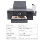 AOK L8058 Full color A4 size DTF Printer 8.3 inch High efficiency DTF Printer with xp 600 print head Timed White Ink stirring system and Professional Rip Software For T-shirt clothes Bag/Pillow/Hoodie