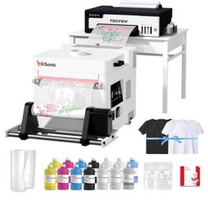 InkSonic XP600 DTF Printer with Powder Shaker and Dryer, A3+ DTF Printer Machine with Shaking Machine, Auto Cleaning, 2x Speed vs L1800/L805, T-Shirt Printing DTF Transfer Machine, Film Cutter, U13