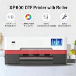 DTF Printer XP600 with White Ink Mixing System and Roll Feeder DTF Transfer Printer Machine Super Fast Speed Direct to Film Printer for T-Shirts Hoodies Textiles (Printer + Heat Press + Shaker Dryer)