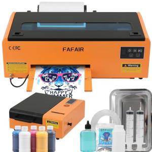 FAFAIR A4 DTF Printer L805, DTF Printer Machine, Easy-to-Operate Transfer Printing Machine for DIY Print T-Shirts Apparel with White Ink Systems & Auto Cleaning (L805+Oven+Software)