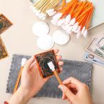 Wellgler 5.11" Foam Cleaning Swabs for Electronics, Cameras, Optics or Inkjet Printers, Foam Swabs, Printhead Cleaning (100 Orange)