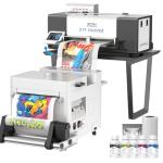 MZK A3 Pro XP600 DTF Printer,Automatic Time Cleaning Printhead Maintain+Ink Anti-Clog Filter,2X-Speed Compared to L1800,5" LED Touch Screen,Dual Ink Level Alert (A3 DTF Printer+Powder Shaker)